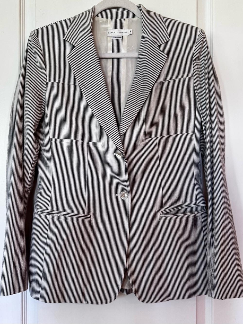Black and White Pinstripe Women's Blazer